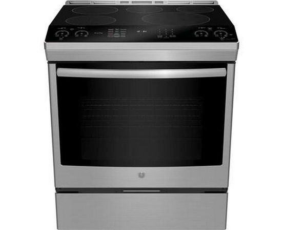 GE Profile 30-Inch Slide-In Electric Induction Range With True European Convection Technology - PCHS920YMFS