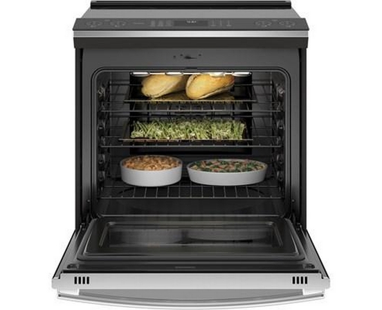 GE Profile 30-Inch Slide-In Electric Induction Range With True European Convection Technology - PCHS920YMFS