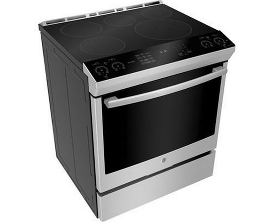 GE Profile 30-Inch Slide-In Electric Induction Range With True European Convection Technology - PCHS920YMFS