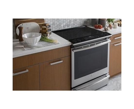 GE Profile 30-Inch Slide-In Electric Induction Range With True European Convection Technology - PCHS920YMFS
