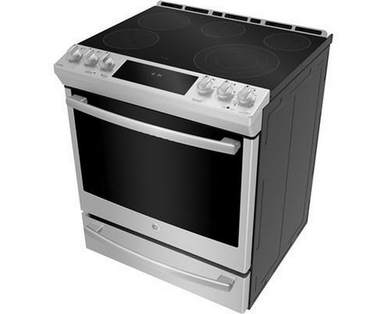 GE Profile 30-Inch Slide-In Electric Range With True European Convection Technology - PCS940YMFS