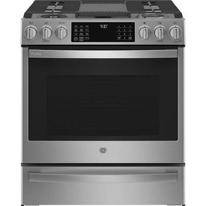GE Profile 30-In Slide-In Dual Fuel Range With No Preheat Air Fry Technology - PC2S930YPFS