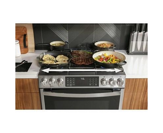 GE Profile 30-In Slide-In Dual Fuel Range With No Preheat Air Fry Technology - PC2S930YPFS