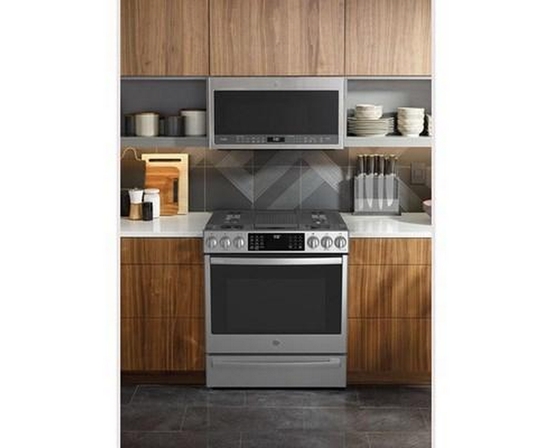 GE Profile 30-In Slide-In Dual Fuel Range With No Preheat Air Fry Technology - PC2S930YPFS