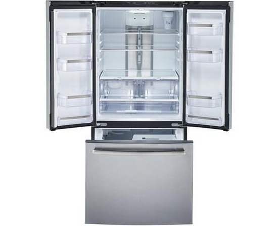 GE Profile 30-Inch, 20.8 Cu. Ft. French 3-Door Refrigerator With Internal Water Dispenser - PNE21NYRKFS