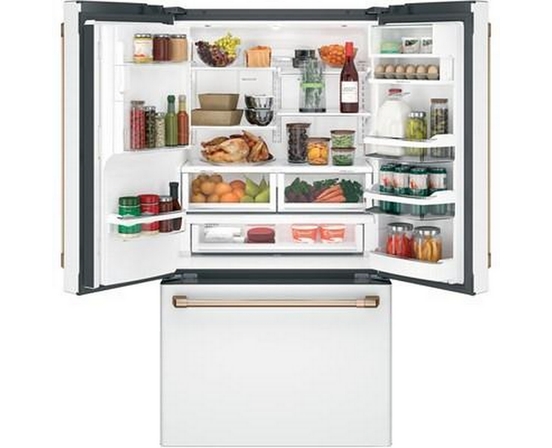 Café 36-Inch, 22.2 Cu.Ft. Counter-Depth French 3-Door Refrigerator With Hot Water Dispenser - CYE22TP4MW2