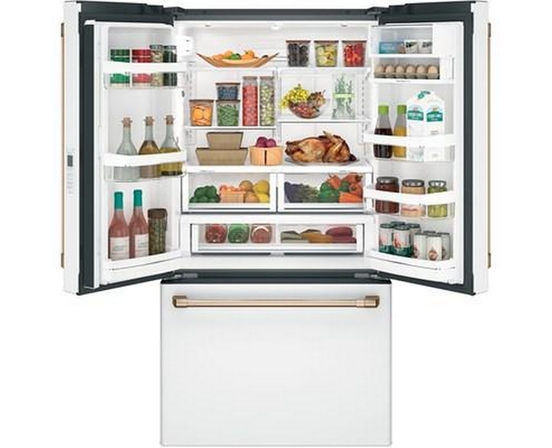 Café 36-Inch, 23.1 Cu.Ft. Counter-Depth French 3-Door Refrigerator With Wifi Connect - CWE23SP4MW2