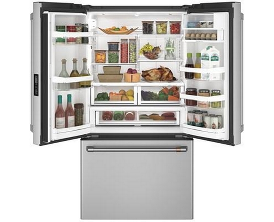 Café 36-Inch, 23.1 Cu.Ft. Counter-Depth French 3-Door Refrigerator With Wifi Connect - CWE23SP2MS1