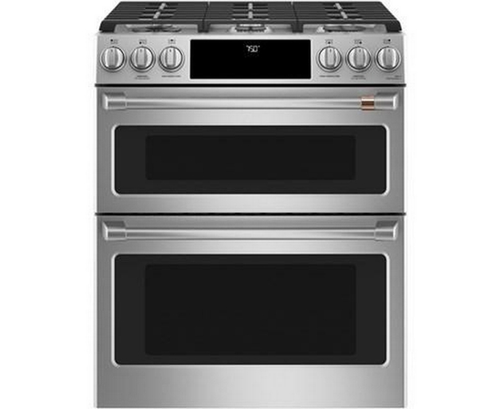 Café 30-Inch Slide-In Gas Double Oven Range With Convection Technology - CCGS750P2MS1
