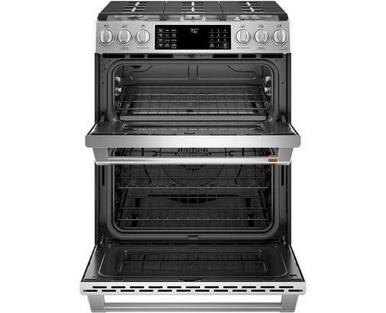 Café 30-Inch Slide-In Gas Double Oven Range With Convection Technology - CCGS750P2MS1