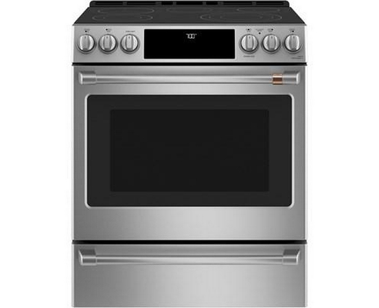 Café 30-Inch Slide-In Electric Range With Warming Drawer - CCES700P2MS1