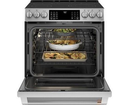 Café 30-Inch Slide-In Electric Range With Warming Drawer - CCES700P2MS1