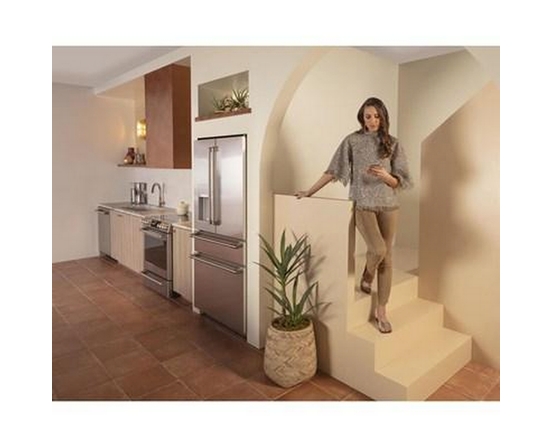 Café 36-Inch, 22.3 Cu.Ft. Counter-Depth French 4-Door Refrigerator With Wi-Fi - CXE22DP2PS1