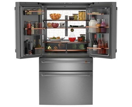 Café 36-Inch, 23.2 Cu. Ft. Smart Counter-Depth 4-Door French-Door Refrigerator - CJE23DP2WS1