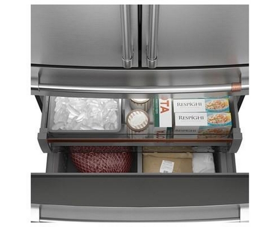 Café 36-Inch, 23.2 Cu. Ft. Smart Counter-Depth 4-Door French-Door Refrigerator - CJE23DP2WS1