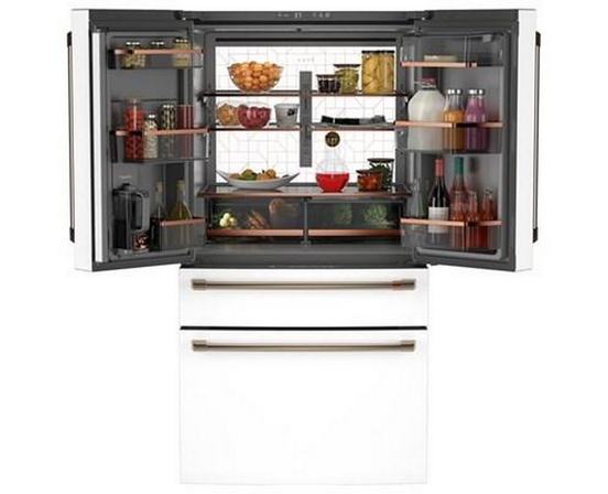 Café 36-Inch, 23.2 Cu. Ft. Smart Counter-Depth 4-Door French-Door Refrigerator - CJE23DP4WW2