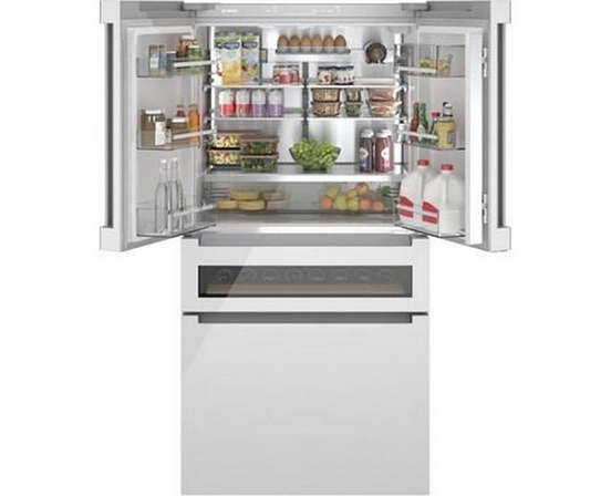 Bosch 36-Inch, 20.5 Cu.Ft. Counter Depth French 4-Door Refrigerator With Flexbar™ - B36CL81ENW