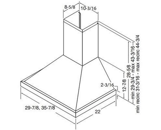Best 36-Inch Wcp1 Series Wall Chimney Hood - WCP1366SS