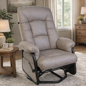 Gliding Fabric Armchair Rocking Swivelling and Reclining by Pel