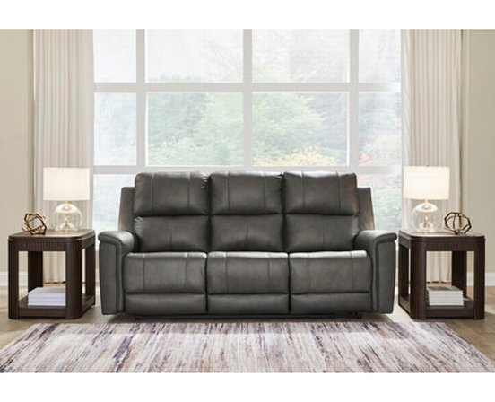 Bleckley Power Reclining Sofa in Leather Match with Adjustable Headrest by Signature Design by Ashley