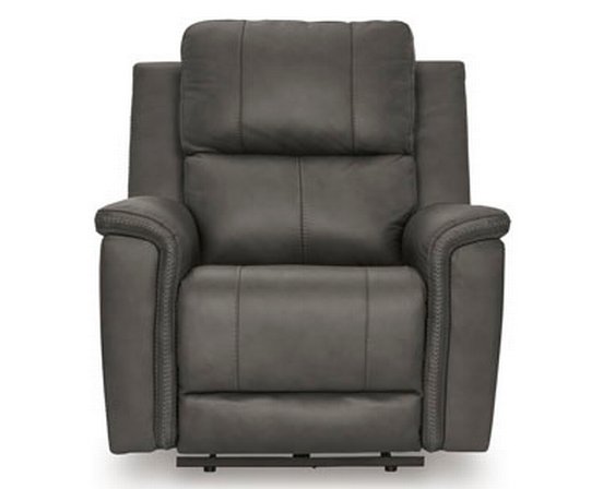 Bleckley Power Recliner in Leather Match with Adjustable Headrest by Signature Design by Ashley