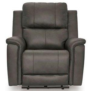 Bleckley Power Recliner in Leather Match with Adjustable Headrest by Signature Design by Ashley