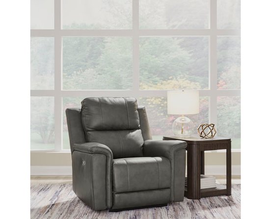 Bleckley Power Recliner in Leather Match with Adjustable Headrest by Signature Design by Ashley