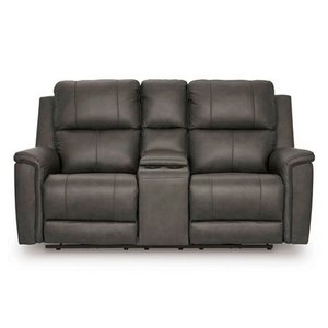 Bleckley Power Reclining Loveseat in Leather Match with Adjustable Headrest by Signature Design by Ashley