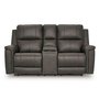 Bleckley Power Reclining Loveseat in Leather Match with Adjustable Headrest by Signature Design by Ashley