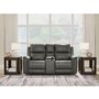 Bleckley Power Reclining Loveseat in Leather Match with Adjustable Headrest by Signature Design by Ashley