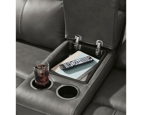 Bleckley Power Reclining Loveseat in Leather Match with Adjustable Headrest by Signature Design by Ashley