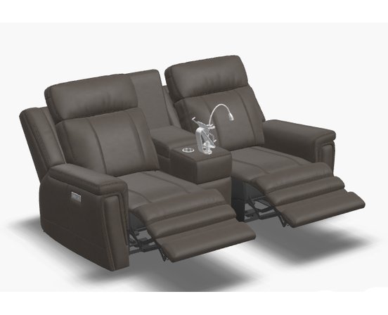 Motorized reclining loveseat with console