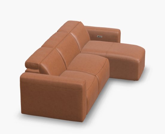 Lounge sofa, 2 motorized recliners