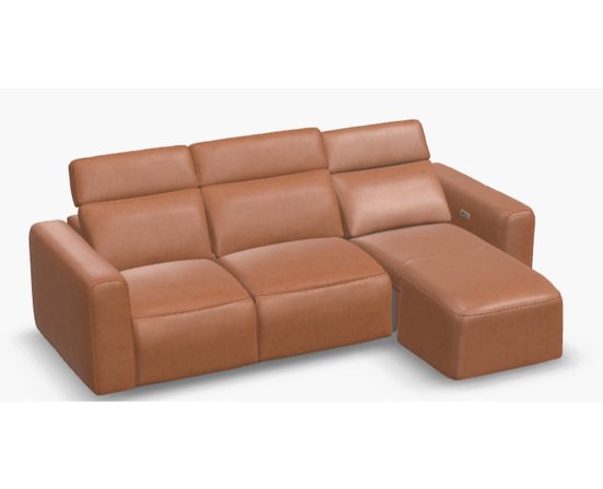 Lounge sofa, 2 motorized recliners