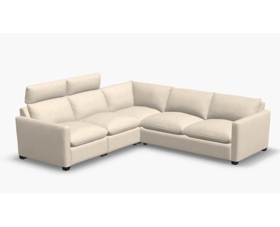 Feather sectional sofa with 2 motorized recliners