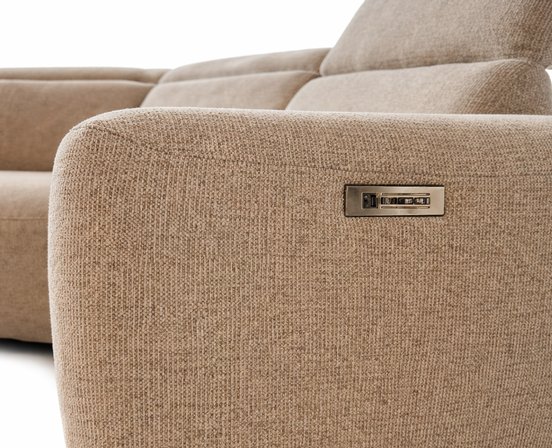 Motorized 2-panel sectional with tilting panels