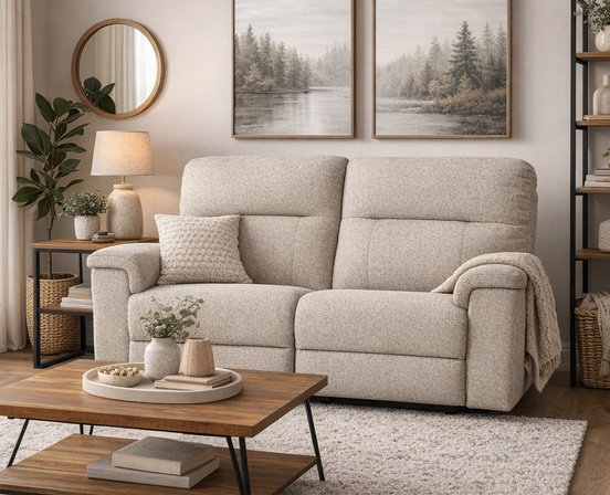 Maria Fabric Manual Reclining Loveseat by Elran