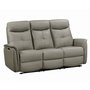 Leather combo power reclining sofa