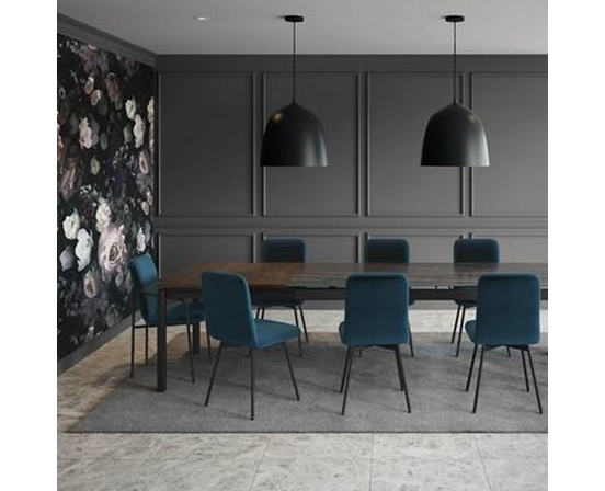 Zenith Dining Table with Glass Top by Amisco