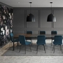 Zenith Dining Table with Glass Top by Amisco