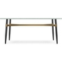 Link Dining Table with Glass Top and Trestle Base by Amisco