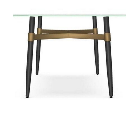 Link Dining Table with Glass Top and Trestle Base by Amisco
