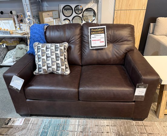 Leather loveseat