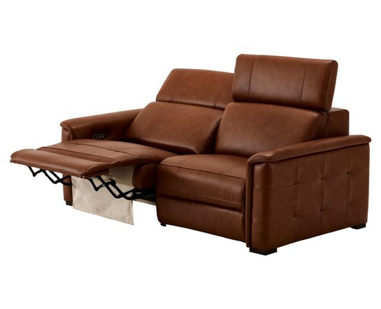 Motorized leather condo sofa