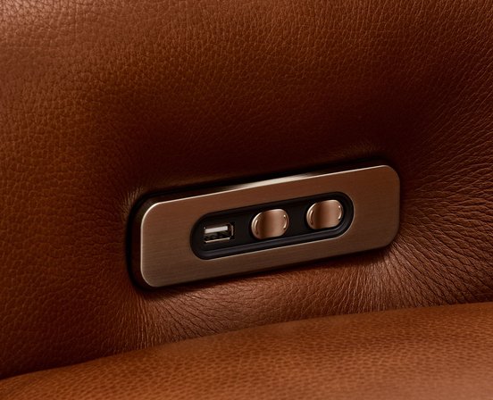 Motorized leather condo sofa