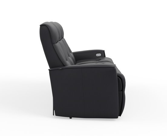Motorized leather reclining sofa