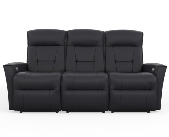 Motorized leather reclining sofa