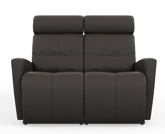 Motorized leather reclining loveseat