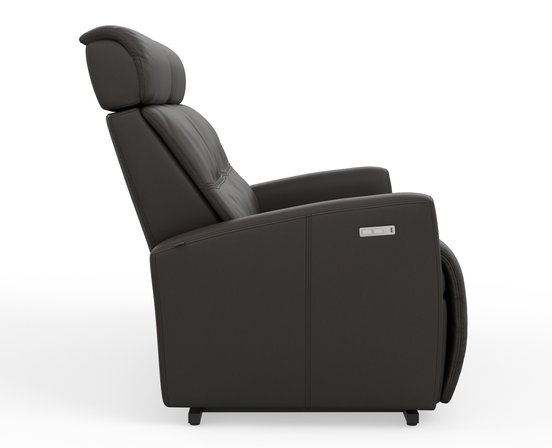Motorized leather reclining loveseat