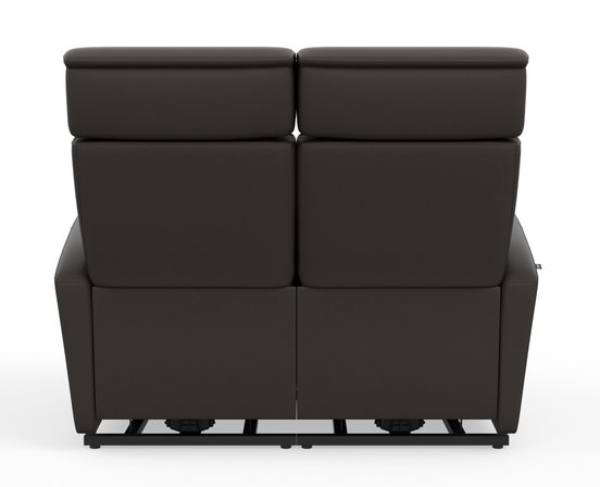 Motorized leather reclining loveseat